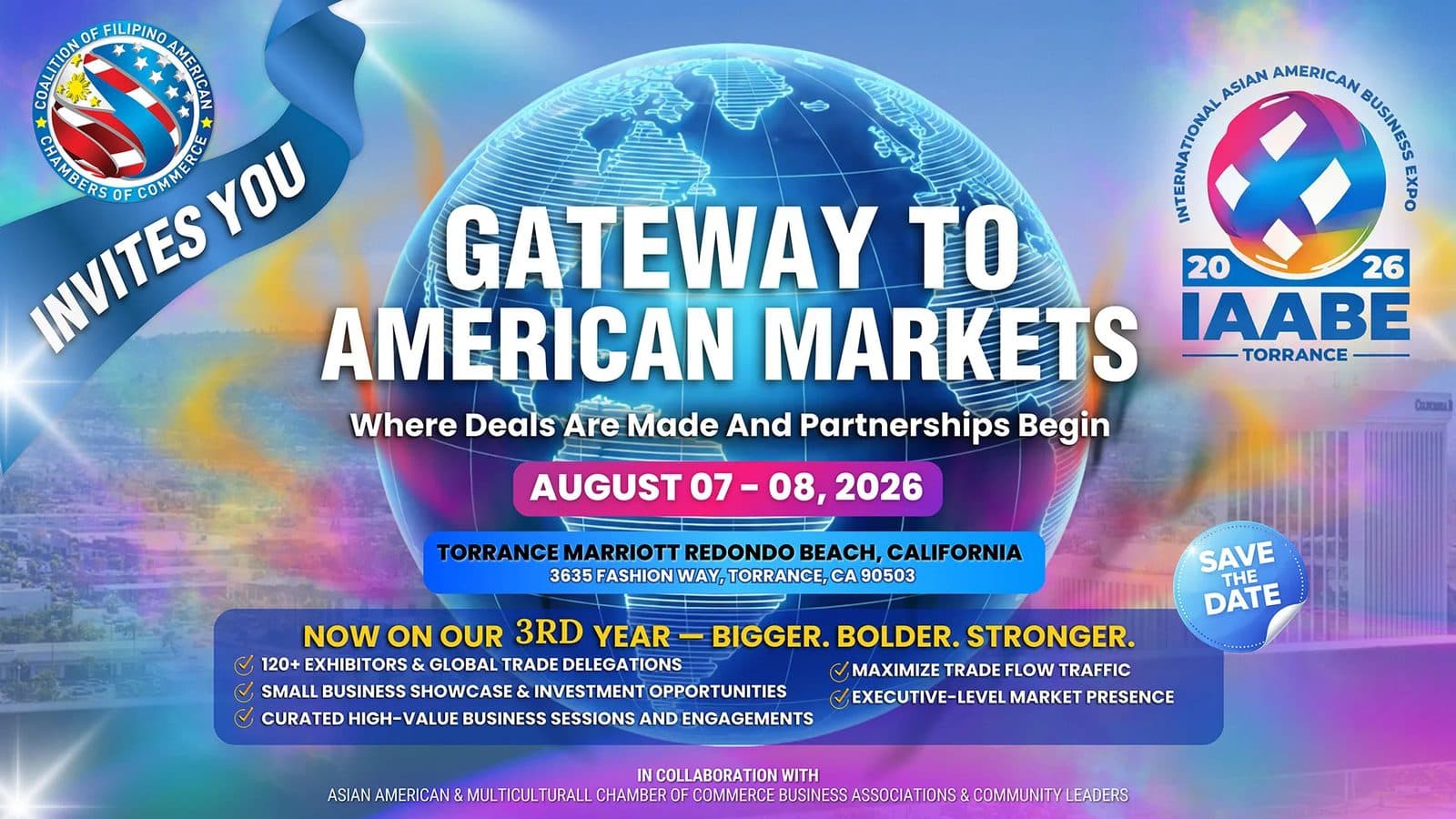 IAABE 2026 event artwork from the Coalition of Filipino American Chambers of Commerce