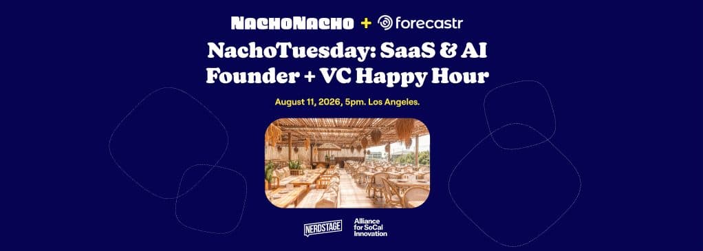 NachoTuesday SaaS and AI founder and VC happy hour event artwork