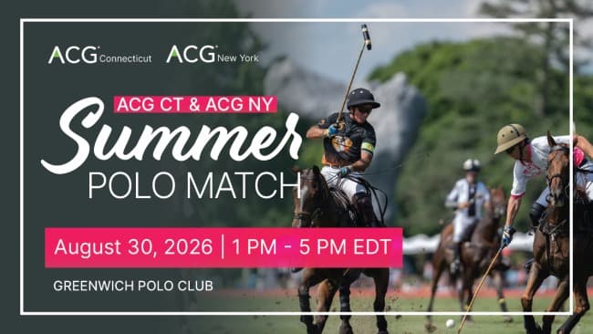 ACG CT and ACG NY Summer Polo Match August 30, 2026 event artwork for Greenwich Polo Club