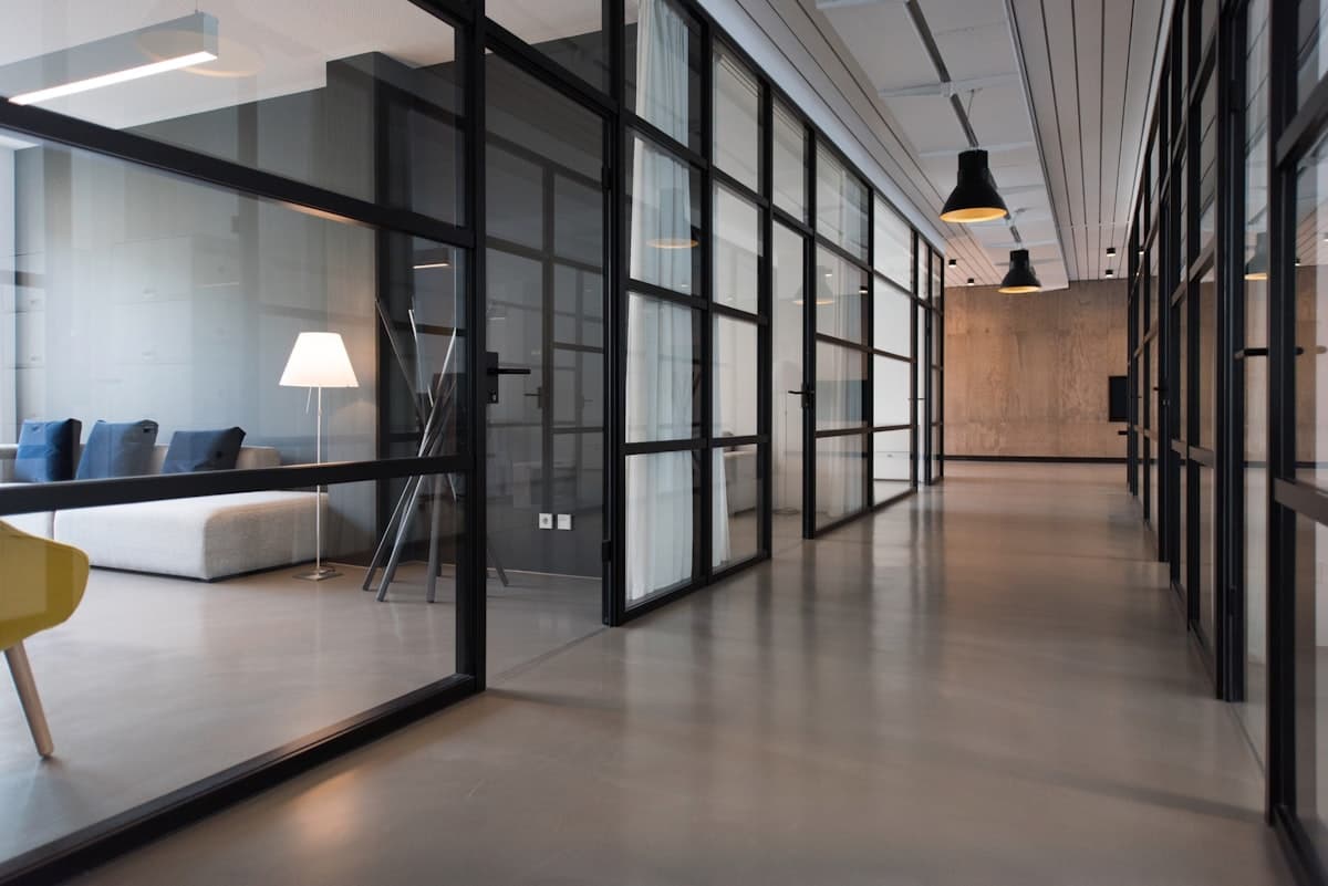 Modern open office workspace with natural light