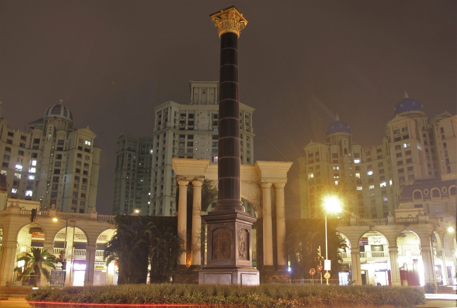 Residential towers and street view at Hiranandani Gardens, Powai, Mumbai