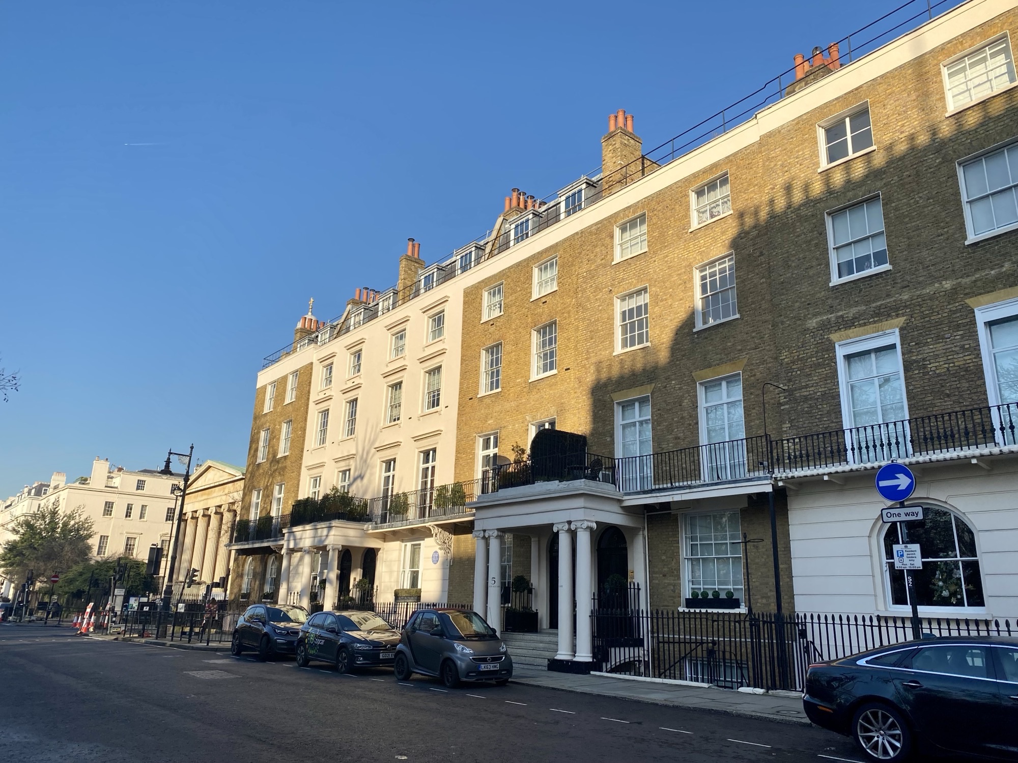 Terraced houses on Eaton Square in Belgravia, London